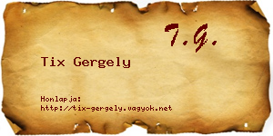 Tix Gergely névjegykártya